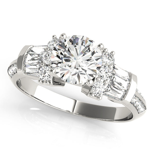 Double Row Fancy Shape Baguette Engagement Rings