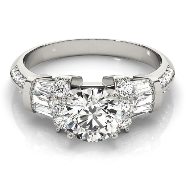 Double Row Fancy Shape Baguette Engagement Rings