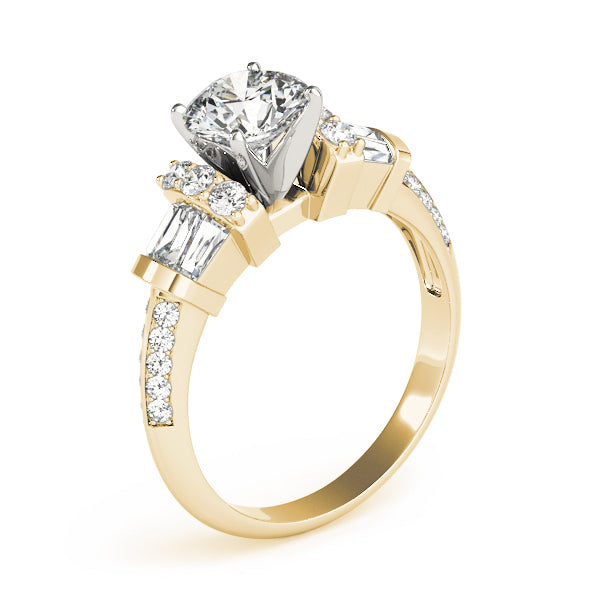 Double Row Fancy Shape Baguette Engagement Rings