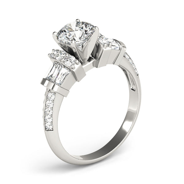 Double Row Fancy Shape Baguette Engagement Rings