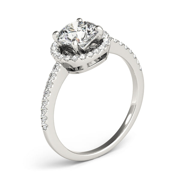 Accented Halo Engagement Ring