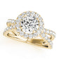 Split Shank Halo Round Engagement Ring
