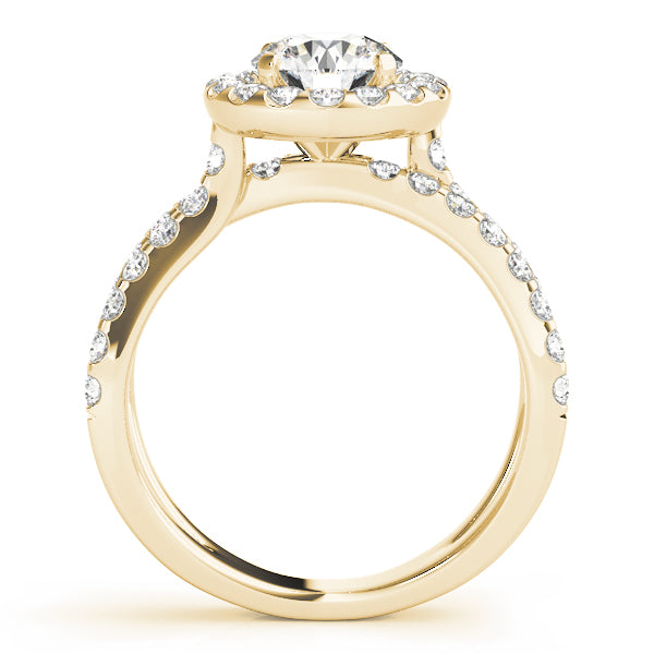 Split Shank Halo Round Engagement Ring