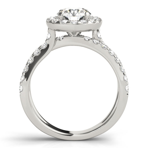 Split Shank Halo Round Engagement Ring