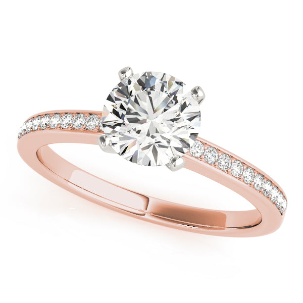 Single Row Channel Set Engagement Ring