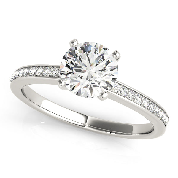 Single Row Channel Set Engagement Ring
