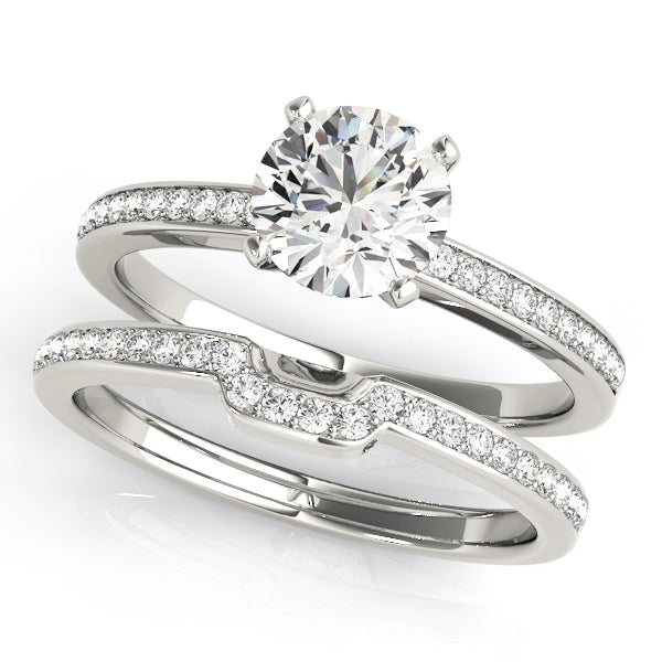 Single Row Channel Set Engagement Ring