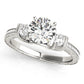 3-Stone Milgrain Round Engagement Ring