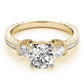 3-Stone Milgrain Round Engagement Ring