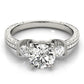 3-Stone Milgrain Round Engagement Ring