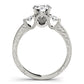3-Stone Milgrain Round Engagement Ring