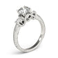 3-Stone Milgrain Round Engagement Ring
