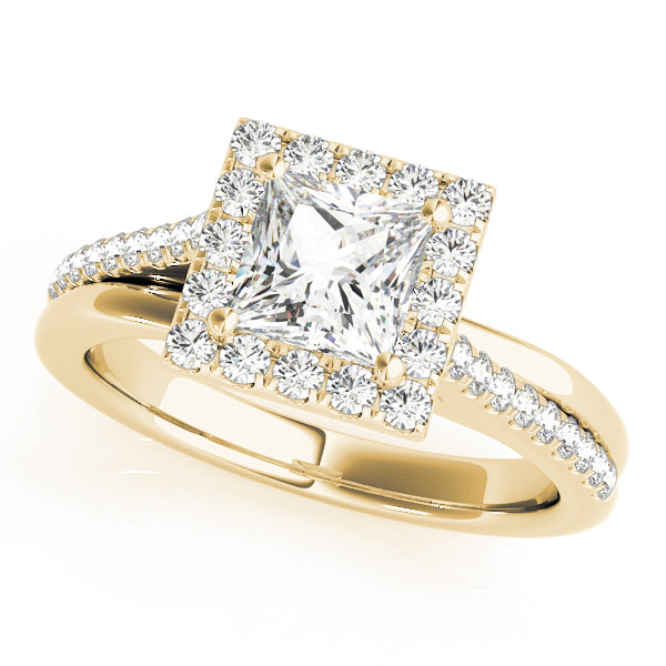 Split Prong Cushion Halo Engagement Rings