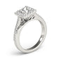 Split Prong Cushion Halo Engagement Rings