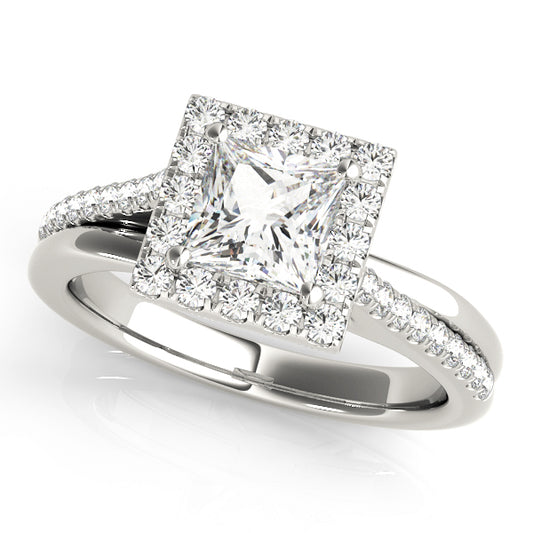 Split Prong Cushion Halo Engagement Rings