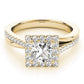 Split Prong Cushion Halo Engagement Rings