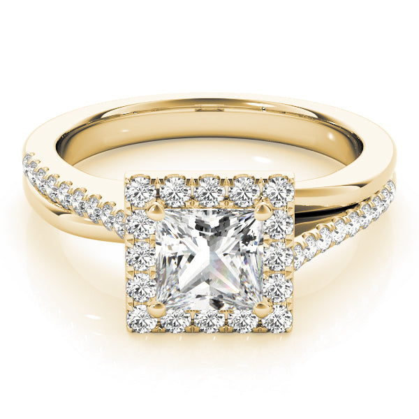 Split Prong Cushion Halo Engagement Rings