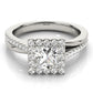 Split Prong Cushion Halo Engagement Rings