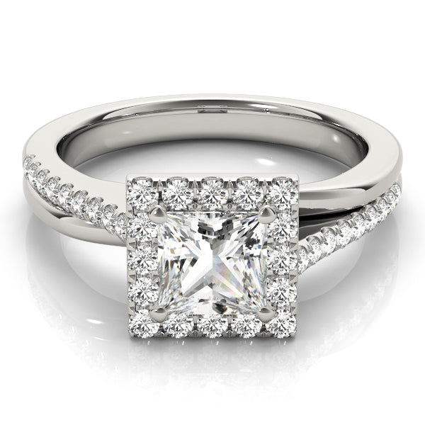 Split Prong Cushion Halo Engagement Rings