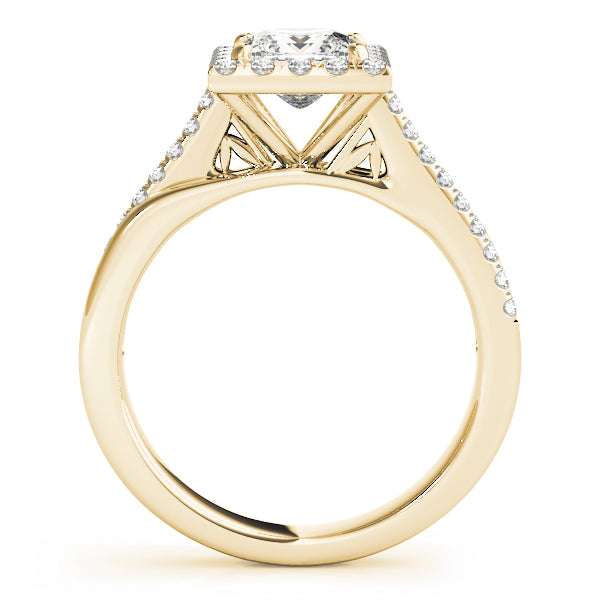 Split Prong Cushion Halo Engagement Rings