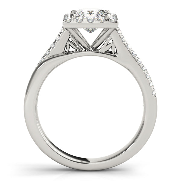 Split Prong Cushion Halo Engagement Rings