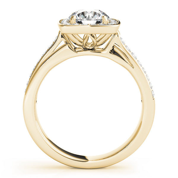 Split Band Halo Engagement Rings