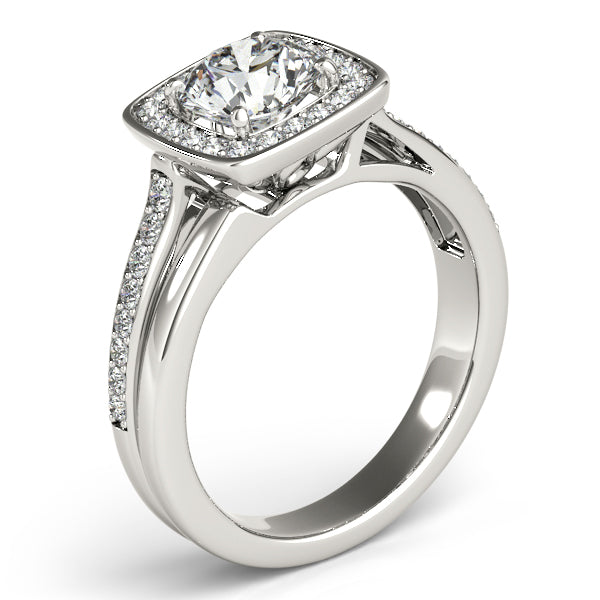 Split Band Halo Engagement Rings