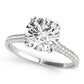 Multirow Double Prong Cathedral Engagement Ring