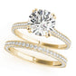 Multirow Double Prong Cathedral Engagement Ring