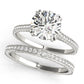 Multirow Double Prong Cathedral Engagement Ring