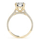 Multirow Double Prong Cathedral Engagement Ring