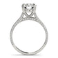 Multirow Double Prong Cathedral Engagement Ring
