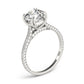 Multirow Double Prong Cathedral Engagement Ring