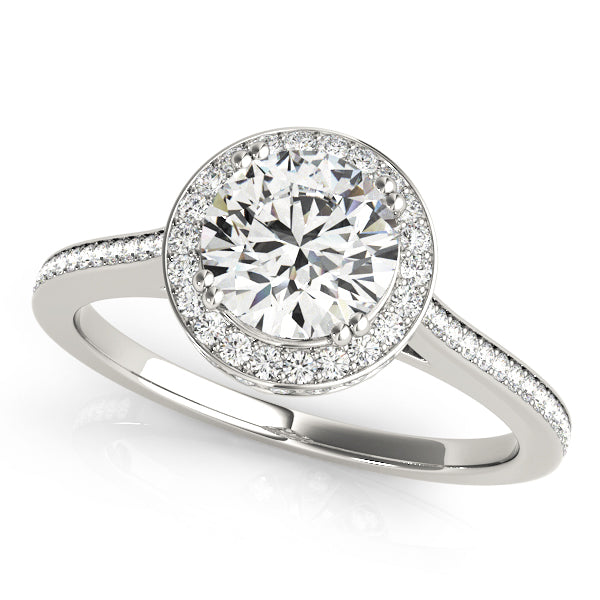 Single Row Bezel Set Engagement Ring