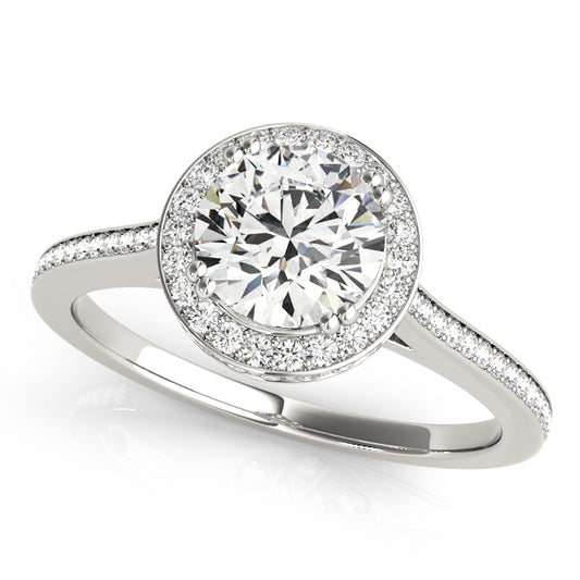 Single Row Bezel Set Engagement Ring