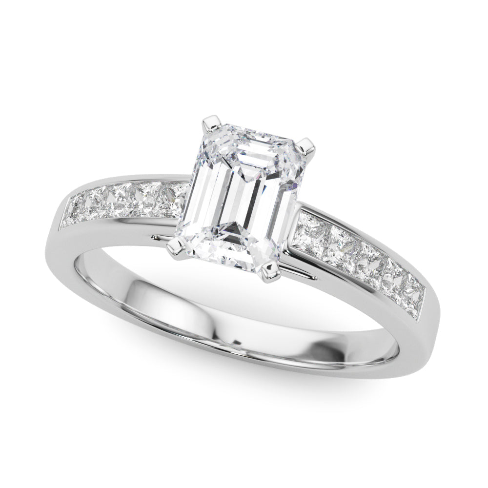 Channel Set Princess-Cut Solitaire Engagement Rings
