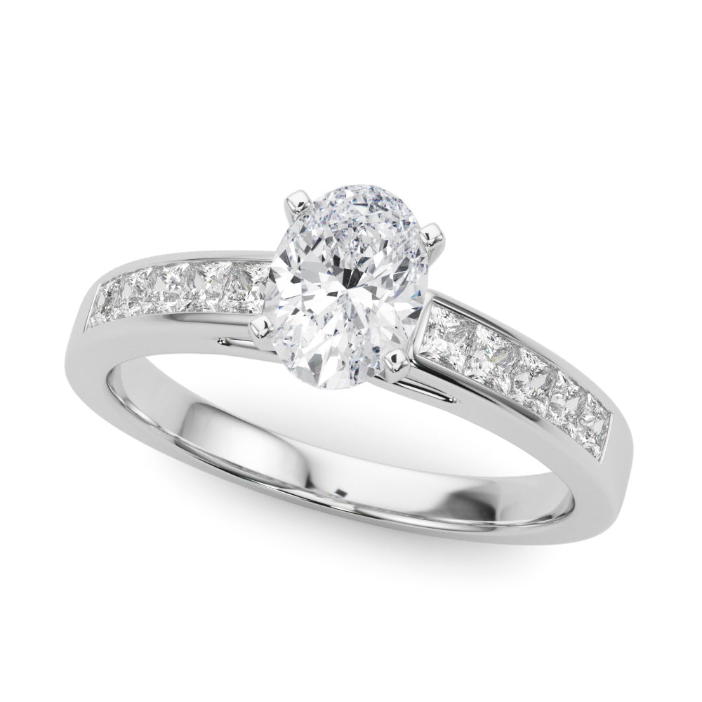 Channel Set Princess-Cut Solitaire Engagement Rings