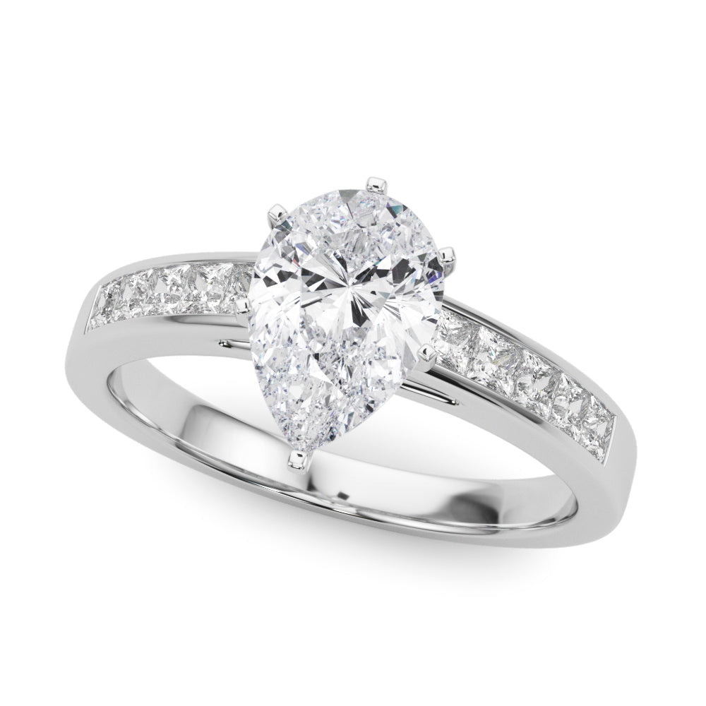 Channel Set Princess-Cut Solitaire Engagement Rings