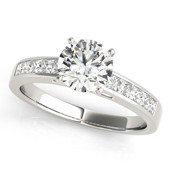 Channel Set Princess-Cut Solitaire Engagement Rings
