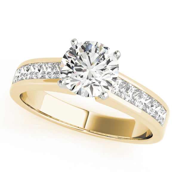 Channel Set Princess Cut Engagement Ring
