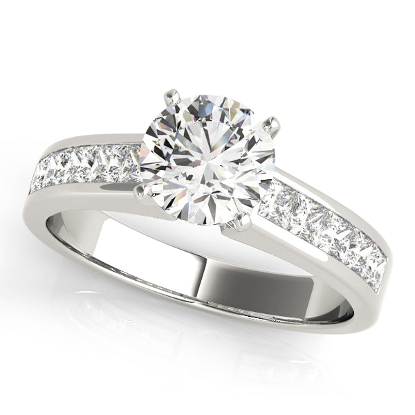 Channel Set Princess Cut Engagement Ring
