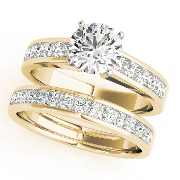 Channel Set Princess Cut Engagement Ring