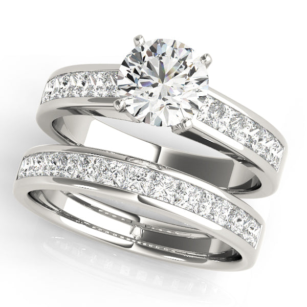 Channel Set Princess Cut Engagement Ring