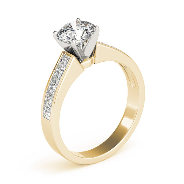 Channel Set Princess Cut Engagement Ring