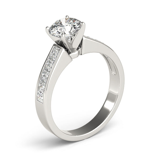 Channel Set Princess Cut Engagement Ring
