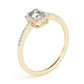 Single Row Halo Emerald Cut Engagement Ring