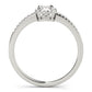 Single Row Halo Emerald Cut Engagement Ring