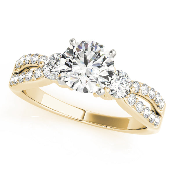 3-Stone Split Shank Engagement Rings