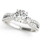 3-Stone Split Shank Engagement Rings