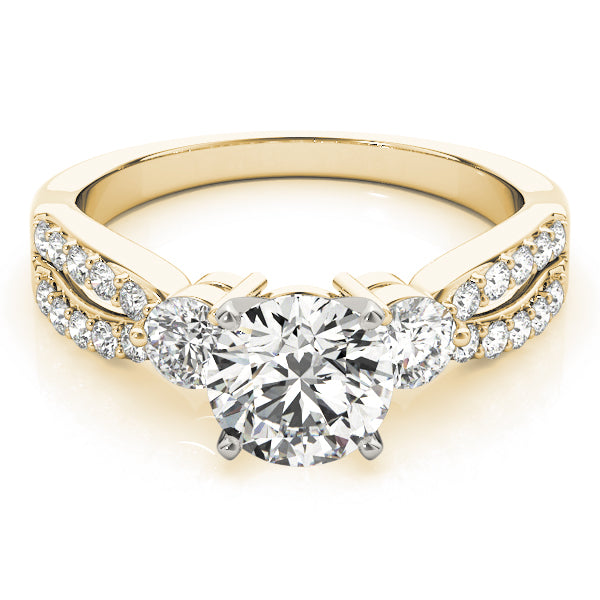 3-Stone Split Shank Engagement Rings